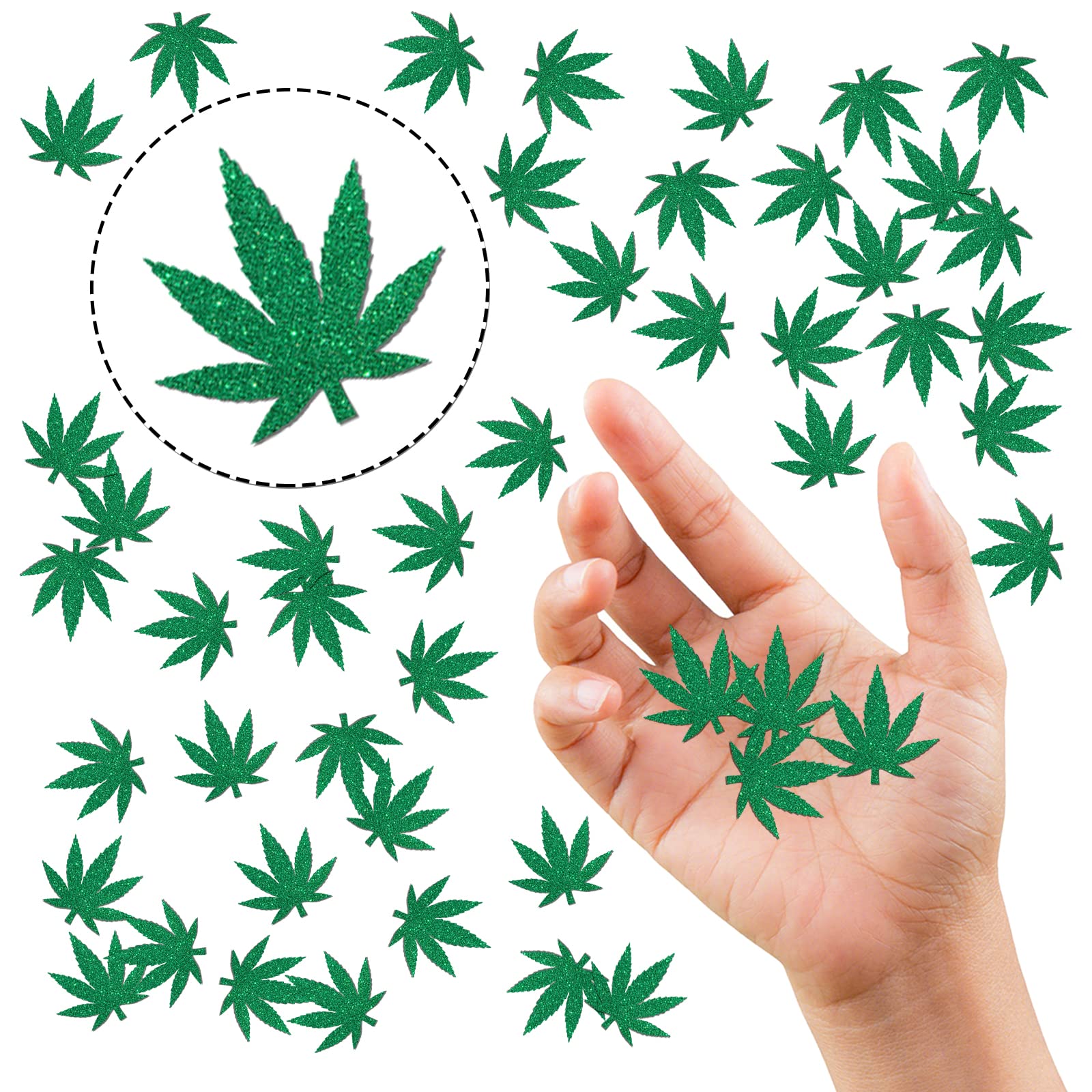 Amazon.com: Marijuana Confetti Green Glitter, Hemp Leaf Table